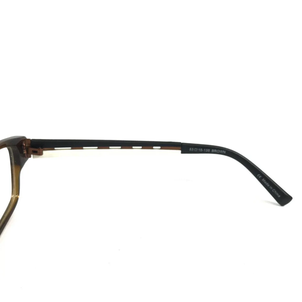 Interchangeables by Bulova Eyeglasses Frames CHAMPION Brown Rectangle 53-15-135